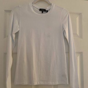 White Long Sleeve Theory T-Shirt
